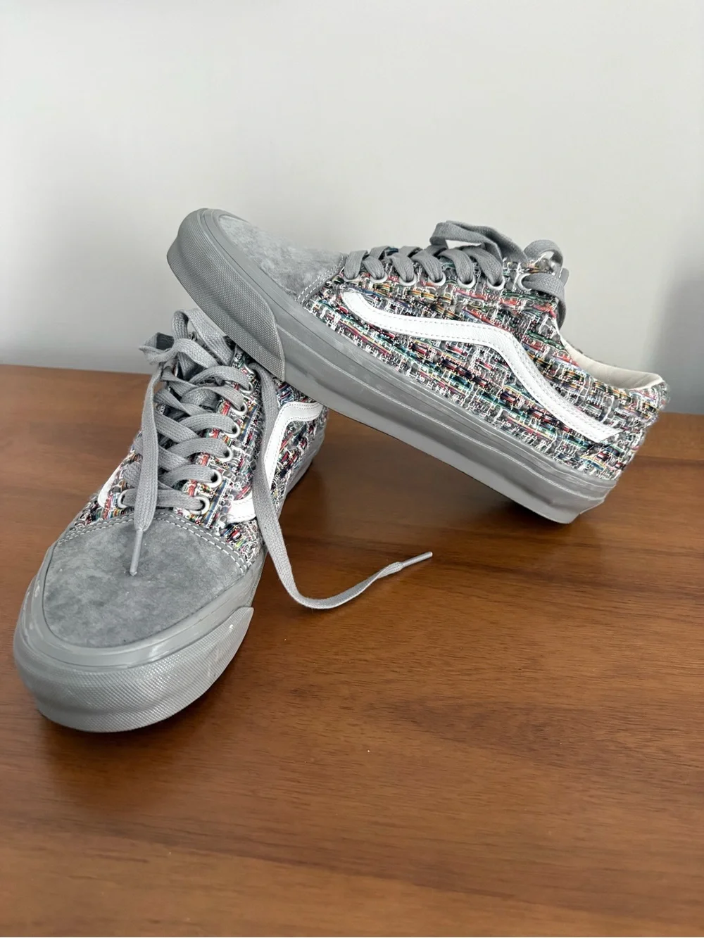 Vans Multicolor Tweed Old Skool Sneakers with Gray Accents